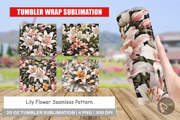Tumbler Wrap Lily Pattern