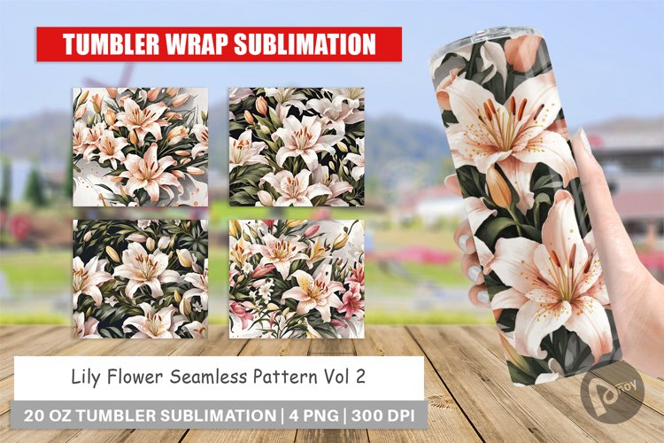Tumbler Wrap Lily Pattern