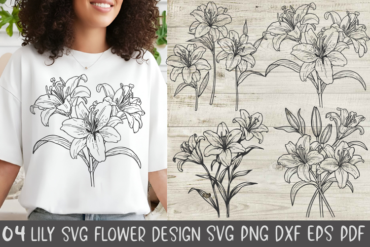Lily Flower Svg Design, Lily Cut File