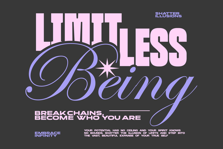 Limitless Being Aesthetic Typography Quote T shirt Design