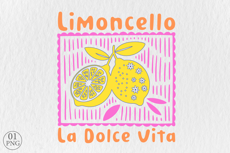 Limoncello La Dolce Vita Lemon PNG Sublimation