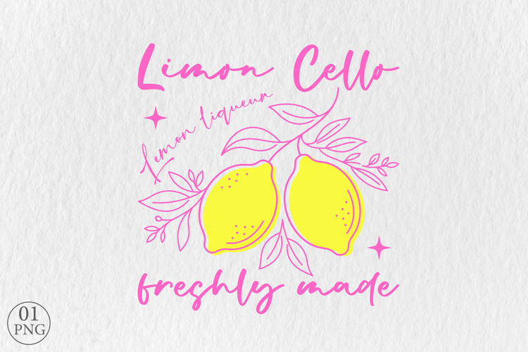 Limoncello Summer PNG, Lemon Sublimation Design