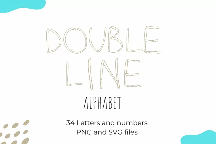 Double Line Alphabet Clip Art