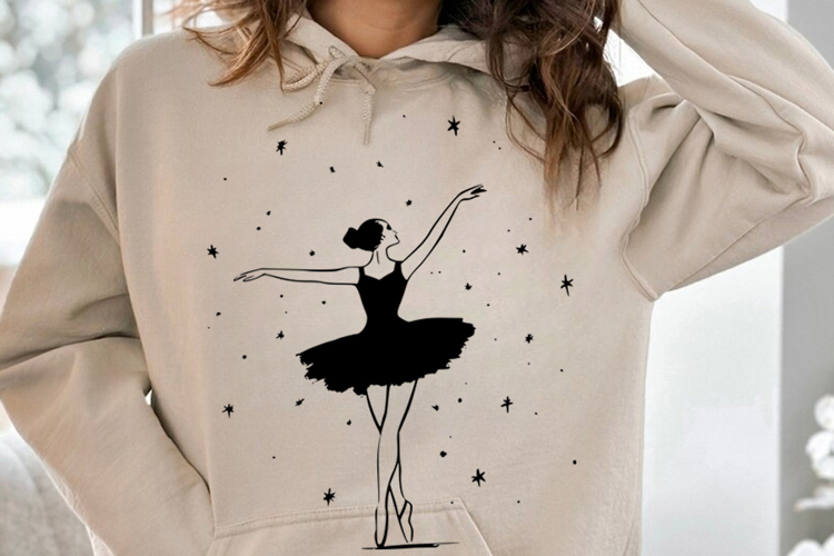 Ballerina Silhouette Svg Png, Cute Ballet Dancer SVG PNG, Pr