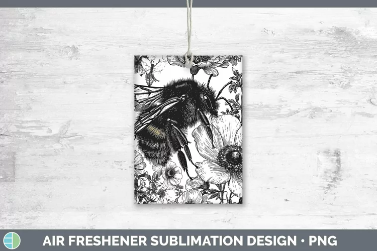 Linocut Bee Air Freshener Sublimation Car Freshener Designs