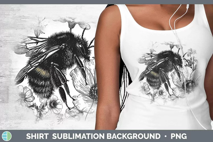 Linocut Bee Shirt Sublimation Sublimation Background Designs