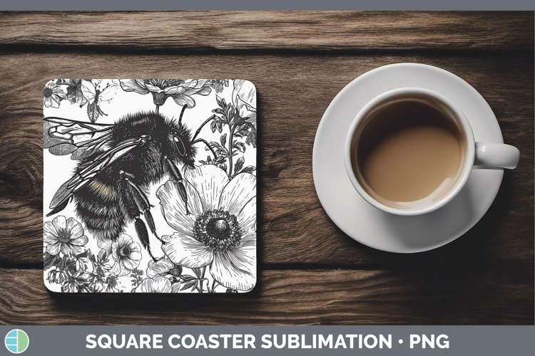 GorgeousLinocut Square Coaster design.