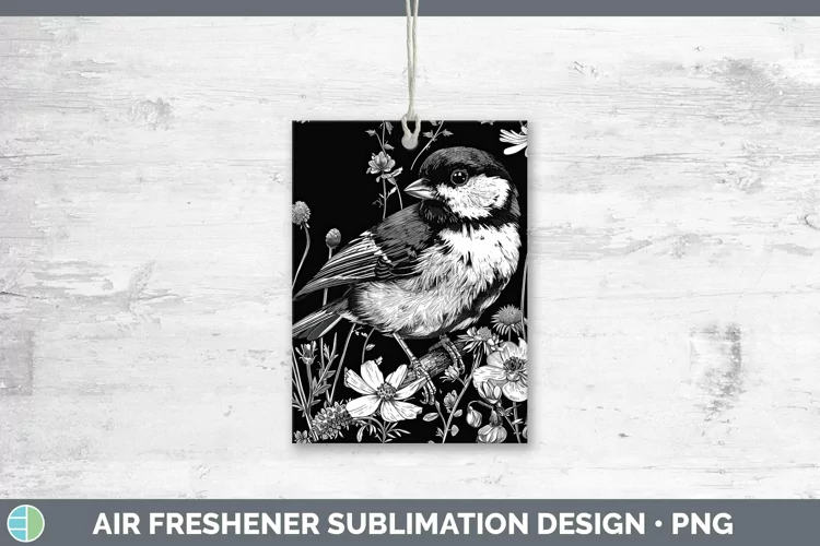 Linocut Chickadee Air Freshener Sublimation Car Freshener De