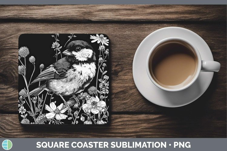 GorgeousLinocut Square Coaster design.