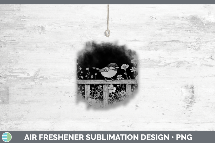 Linocut Cottage Chickadee Shirt Sublimation Sublimation Back