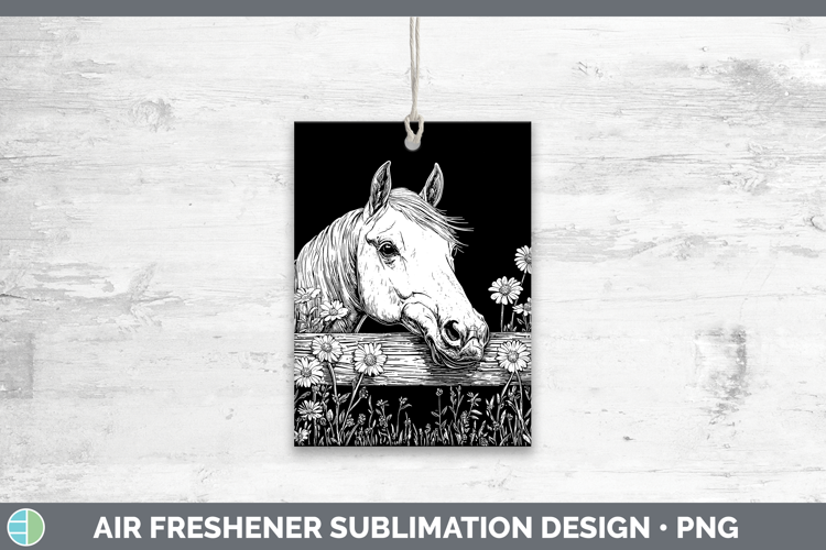 Linocut Cottage Horse Air Freshener Sublimation Car Freshene
