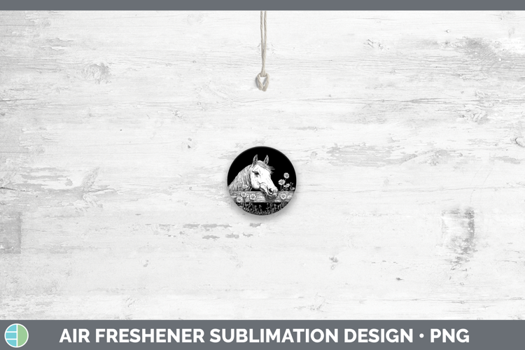 Linocut Cottage Horse Ornament Sublimation Bauble Designs