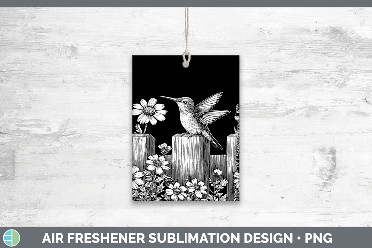 Linocut Cottage Hummingbird Air Freshener Sublimation Car Fr