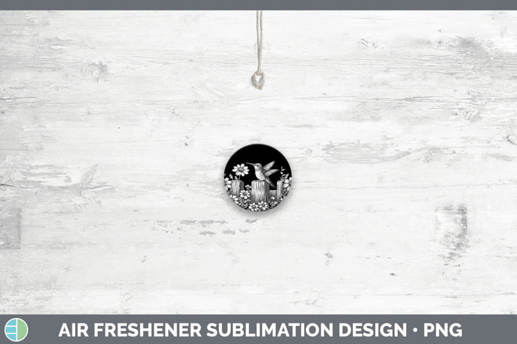 Linocut Cottage Hummingbird Ornament Sublimation Bauble Desi