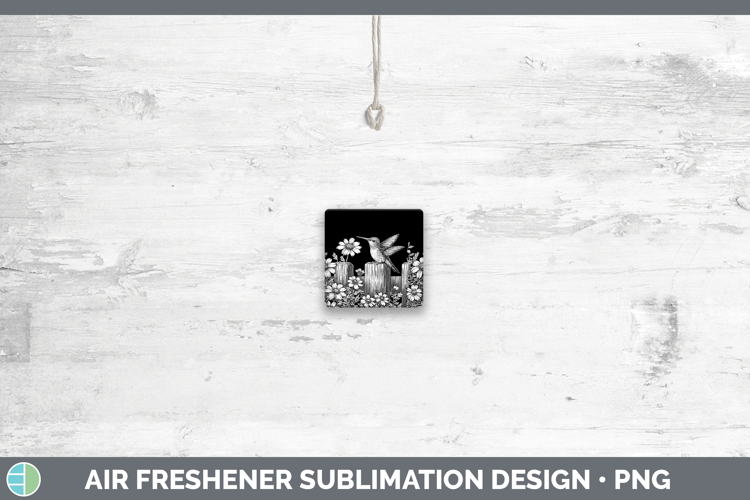 Linocut Cottage Hummingbird Square Coaster Sublimation Coast