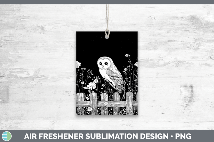 Linocut Cottage Owl Air Freshener Sublimation Car Freshener
