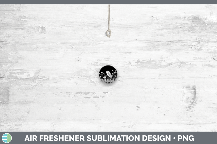 Linocut Cottage Owl Keychain Sublimation Keyring Designs