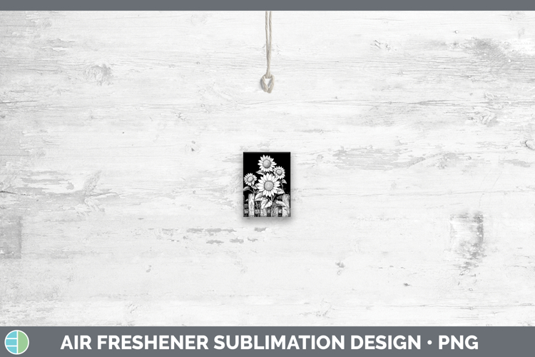Linocut Cottage Sunflower Air Freshener Sublimation Car Fres