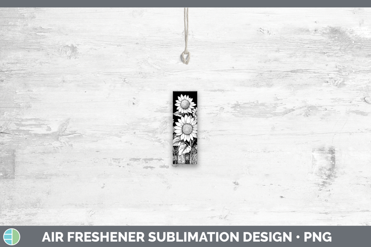 Linocut Cottage Sunflower Bookmark Sublimation Printable Des