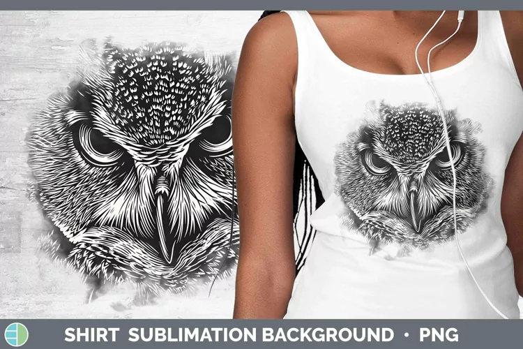 Linocut Owl Shirt Sublimation Sublimation Background Designs