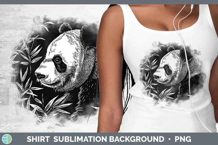 Linocut Panda Shirt Sublimation Sublimation Background Desig
