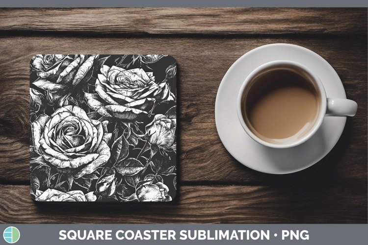 GorgeousLinocut Square Coaster design.
