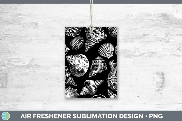 Linocut Seashell Air Freshener Sublimation Car Freshener Des