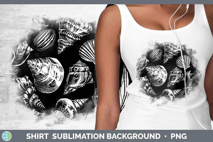 Linocut Seashell Shirt Sublimation Sublimation Background De