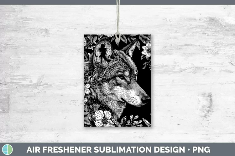 Linocut Wolf Air Freshener Sublimation Car Freshener Designs