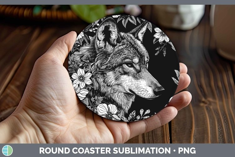 GorgeousLinocut Round Coaster design.