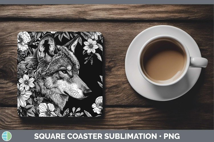 GorgeousLinocut Square Coaster design.