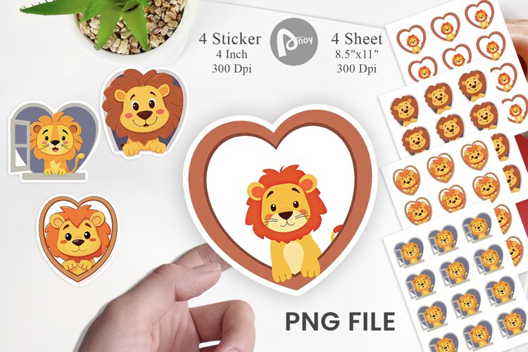 Sticker Heart Lion