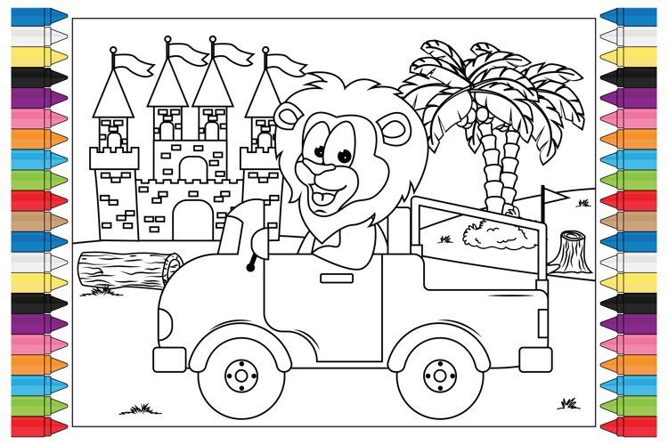 coloring animal cartoon for kids