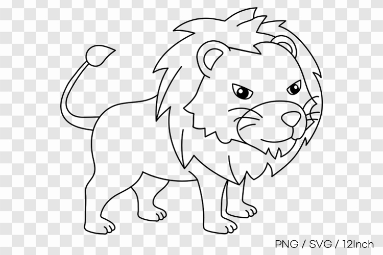 Cute cartoon safari king lion mane texture PNG animal illust