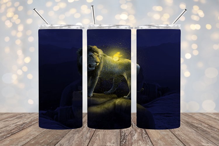 Lion On A Rock - 20oz Sublimation - PhotoShop Design example image 1