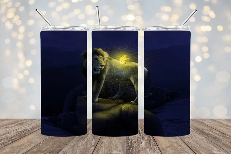 Lion On A Rock - 20oz Sublimation - PhotoShop Design