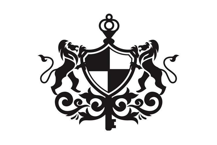 Royal Heraldic Lion Crest Design Vector Template