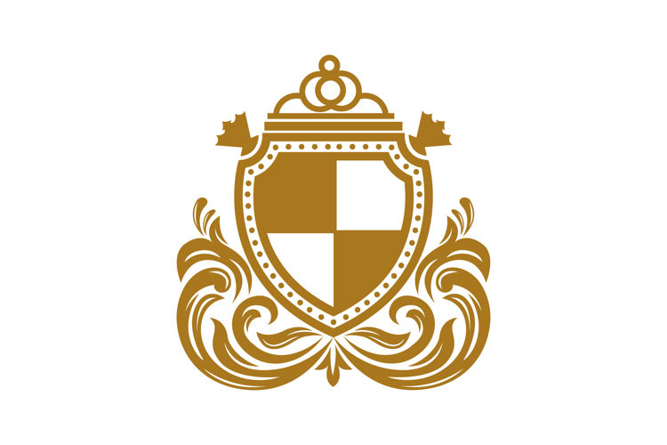 Royal Heraldic Crest design vector Template