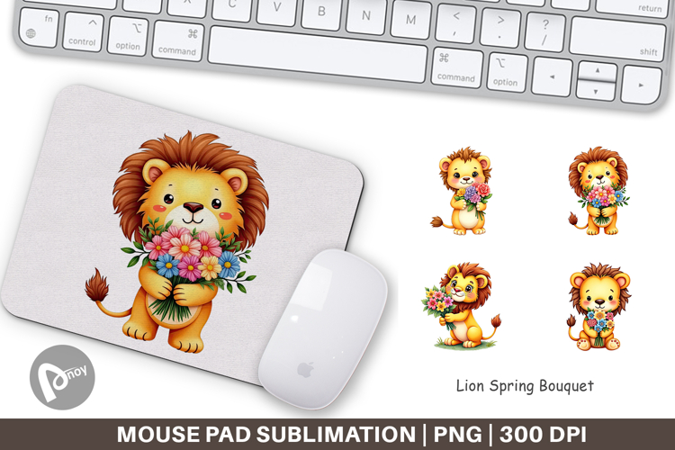 Mouse Pad Lion Spring Bouquet