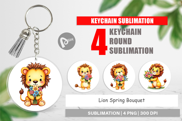 Keychain Lion Spring Bouquet