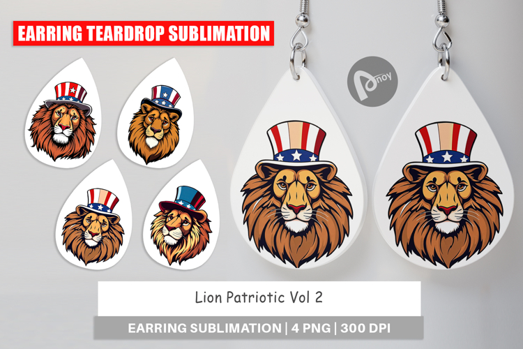 Earring Lion Patriotic