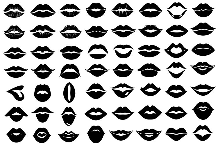 Silhouette Lips Clipart Image 15
