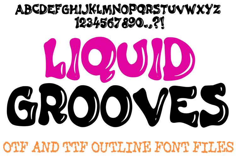Liquid Grooves Alphabet Font Lettering ABC Slime OTF TTF