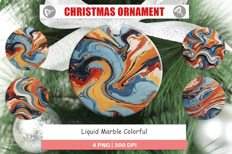 Christmas Ornaments Colorful Marble