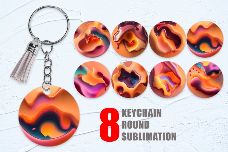 Keychain Liquid Melting | Keyring example image 1