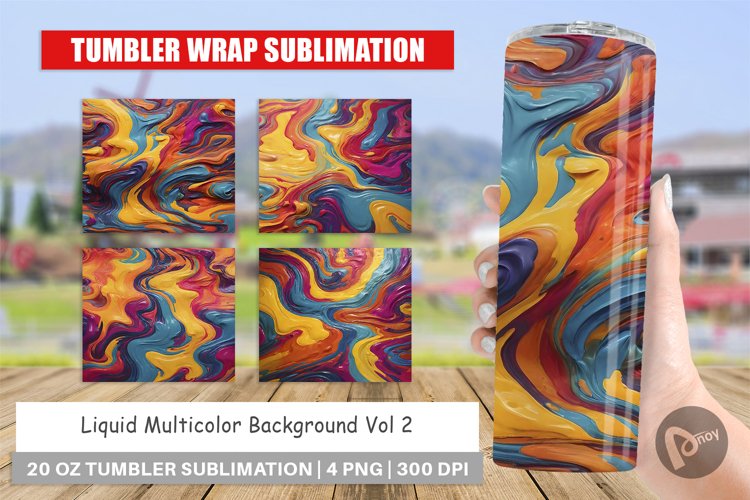 Tumbler Sublimation Wrap Liquid Multicolor