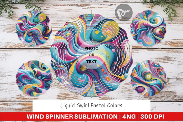 Wind Spinner Pastel Liquid Swirl