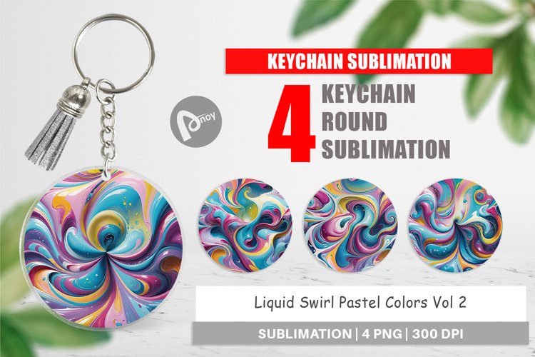 Keychain Pastel Liquid Swirl