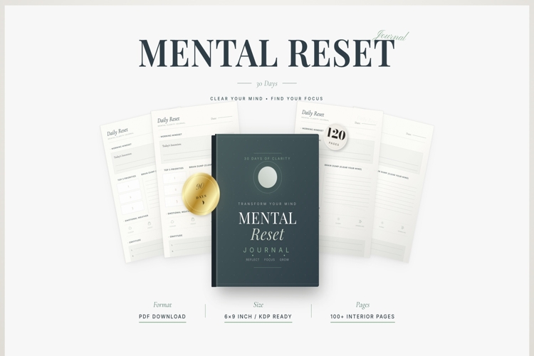 30-Day Mental Reset Journal KDP Interior