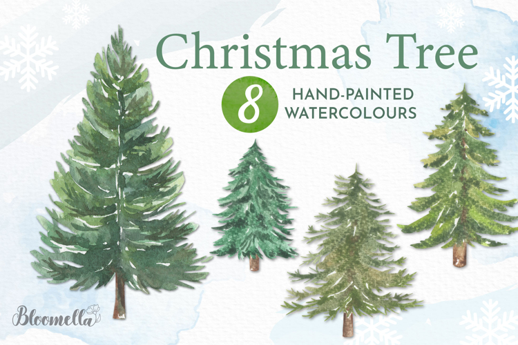 Watercolour Tree Clipart Festive Assets Christmas
